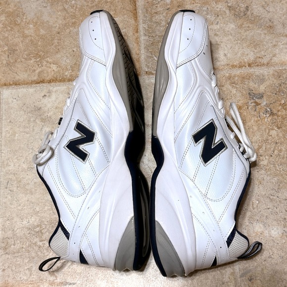 New‎ Balance 624 Mens White Navy Leather Training Shoes Size 16 D Mint Condition main image 5